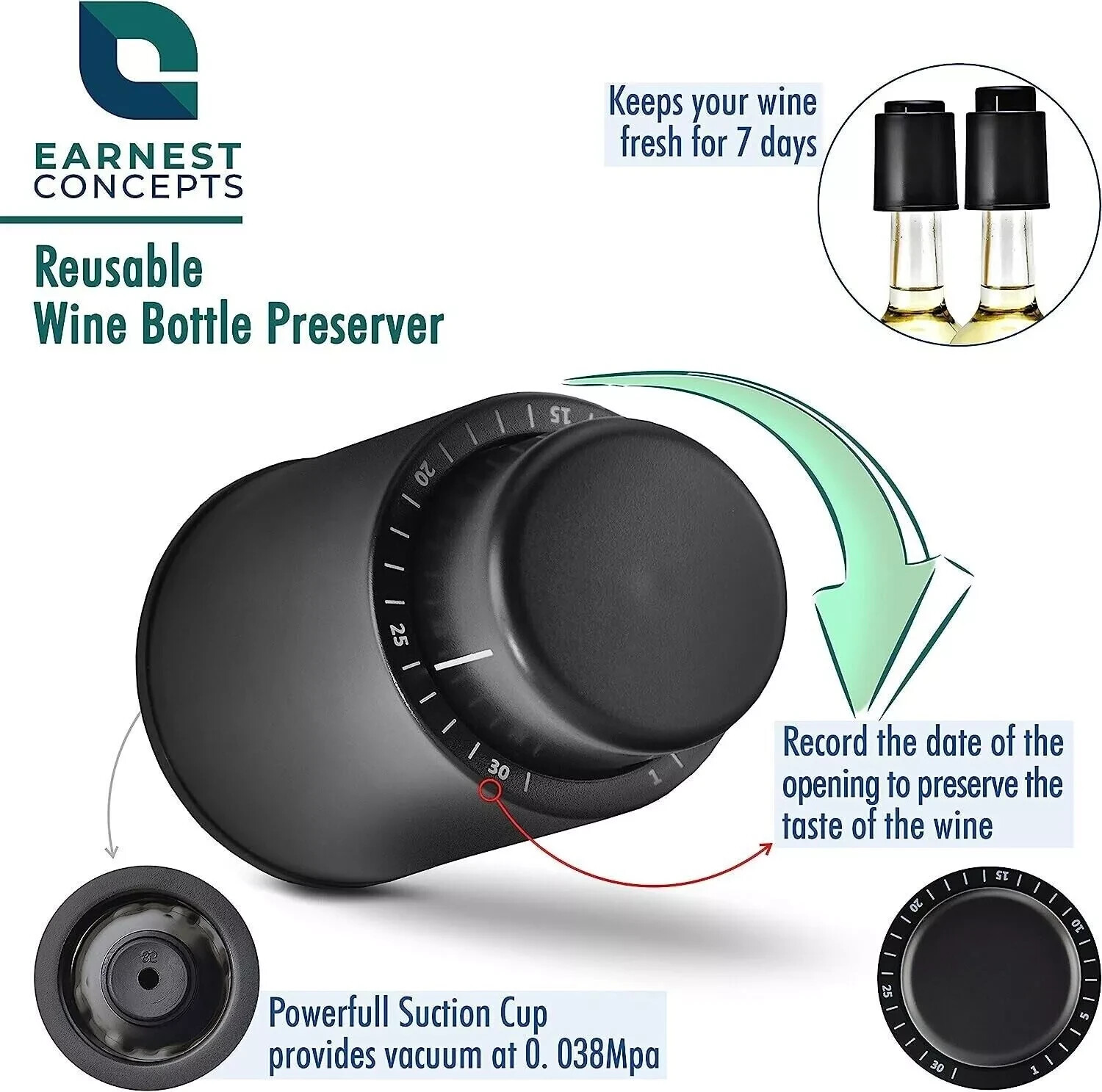 Wine Air Aerator Pourer & Suction Bottle Stopper Aerating Pour Spout Decanter