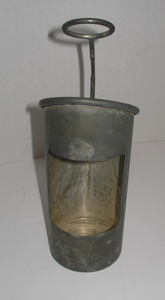 French Silver-plated Wine Bottle Holder Circa 1950 Slender Handle Label Window