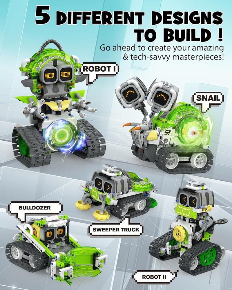 478Pcs Interactive STEM Robot Kit with APP Control - Perfect Gift for Ages 6-12