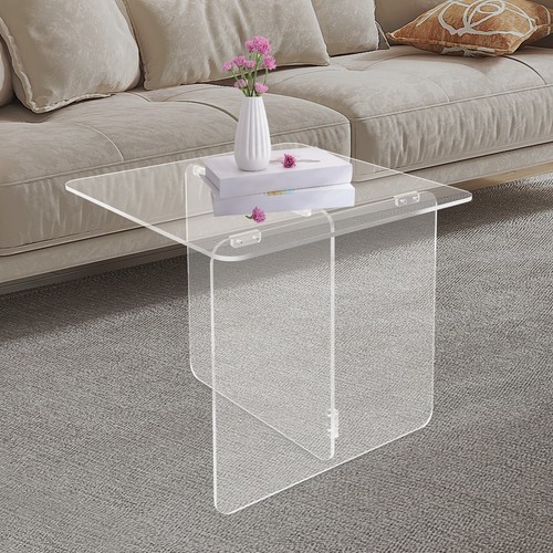 Acrylic Side Table, End Table, Free Standing Clear Modern Bedside Table