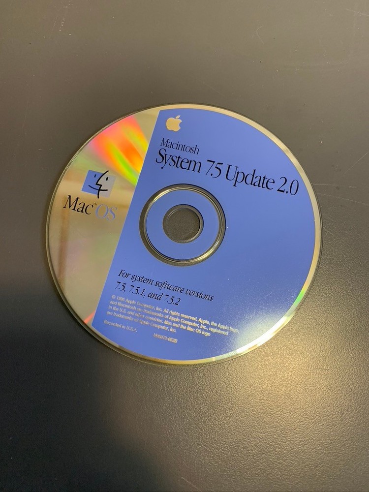 Mac OS 7.5 Update 2.0 • Macintosh Operating System Installer CD-ROM Disc Only