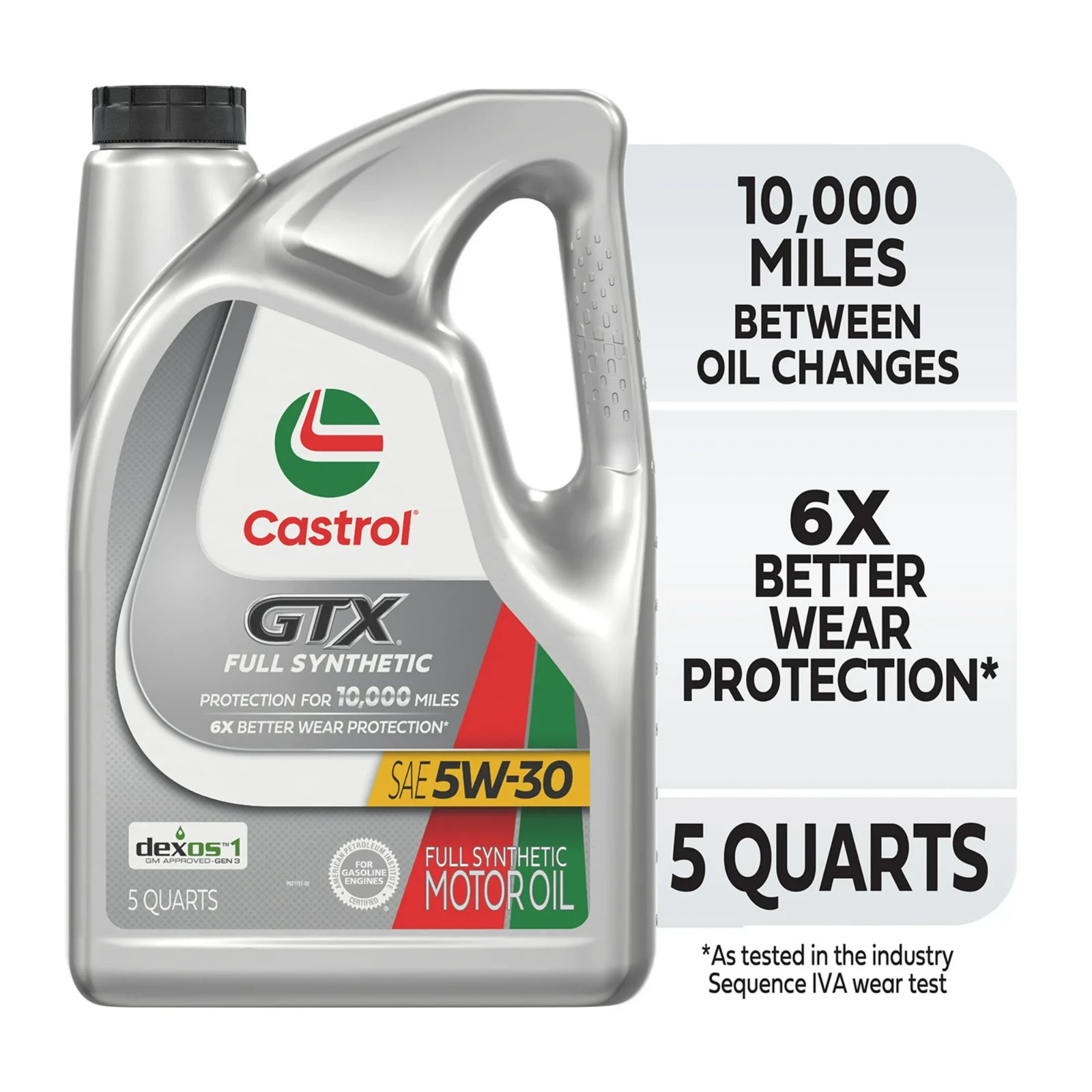 Castrol 5W-30 GTX Full Synthetic Engine Motor Oil 5 Quart Sludge Defense - New