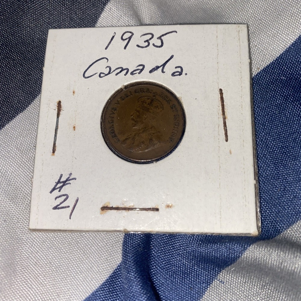 1935 Canada GEORGE V One Cent SMALL TYPE Coin Penny 1C