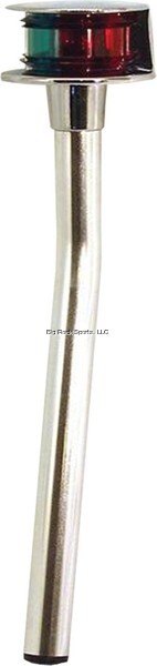 MARINE Boat Navigation Red Green BI Colo 10" Plug In Bow Light With Angled Pole