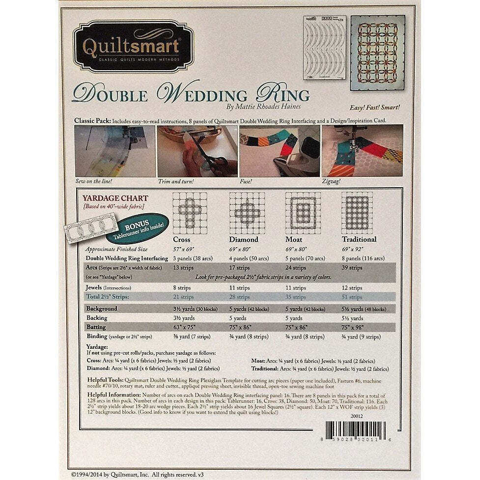 Quiltsmart Double Wedding Ring Quilt Pattern Kit