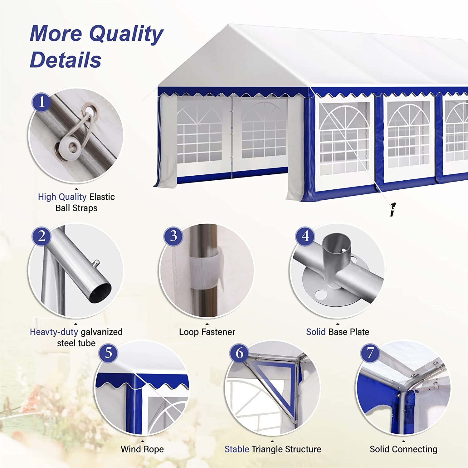 16' x20' Outdoor Commercial Party Tent Heavy Duty Wedding Canopy Gazebo Pavilion