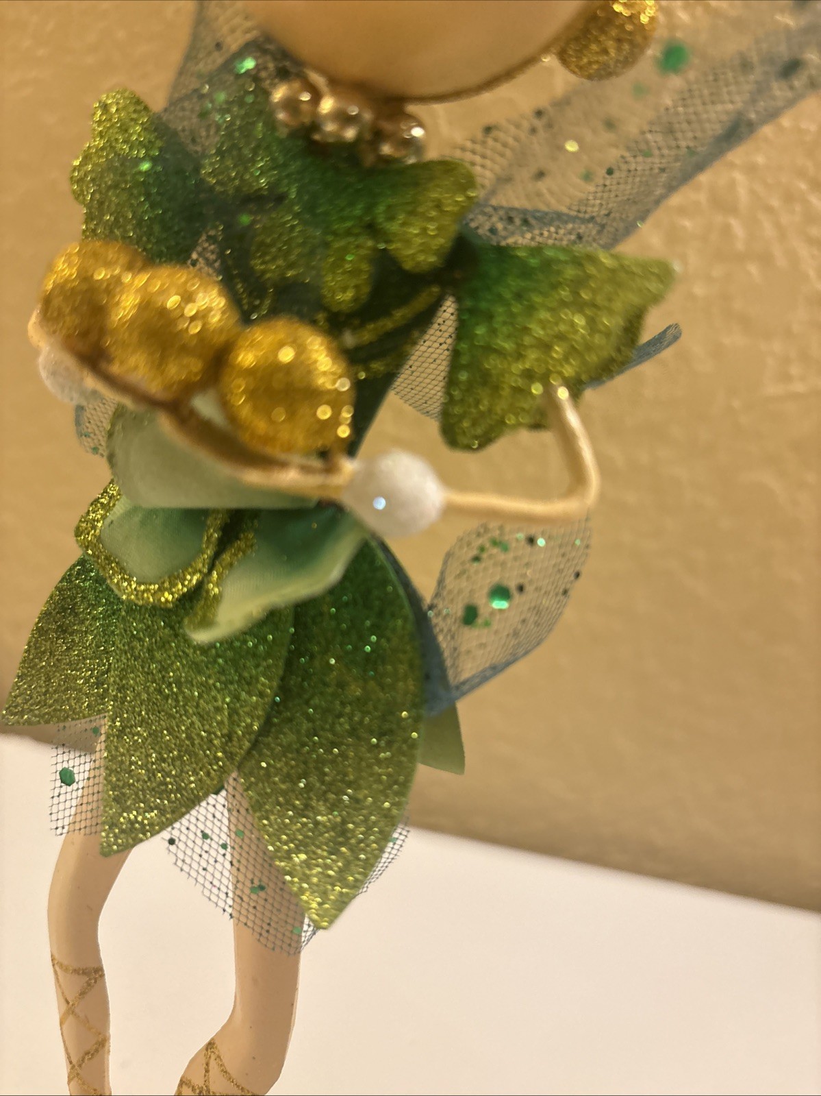 Pier 1 One Rare Celtic St. Patrick's Day Fairy Glitter Metal 11.5" Damage (a80