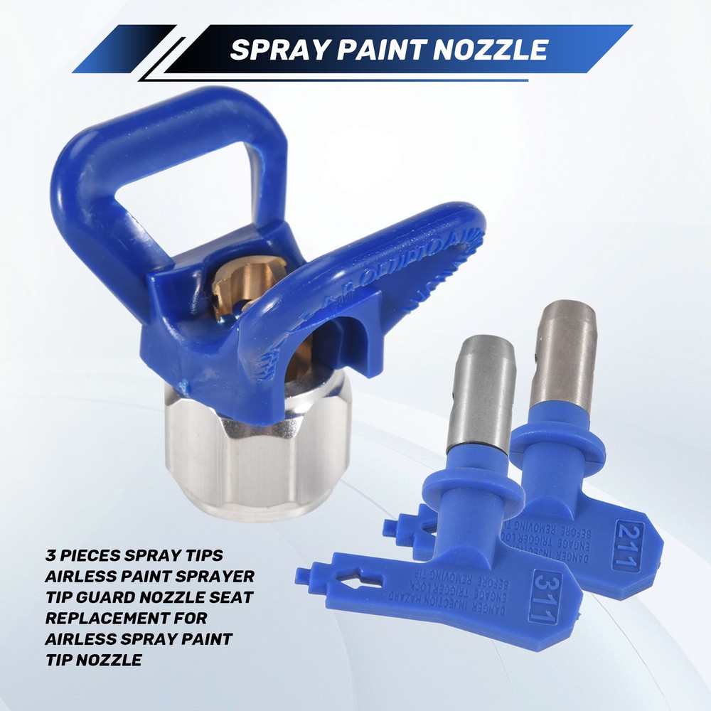 3 Pieces Tips Airless Paint Sprayer Tip Guard Nozzle Replacement for3802