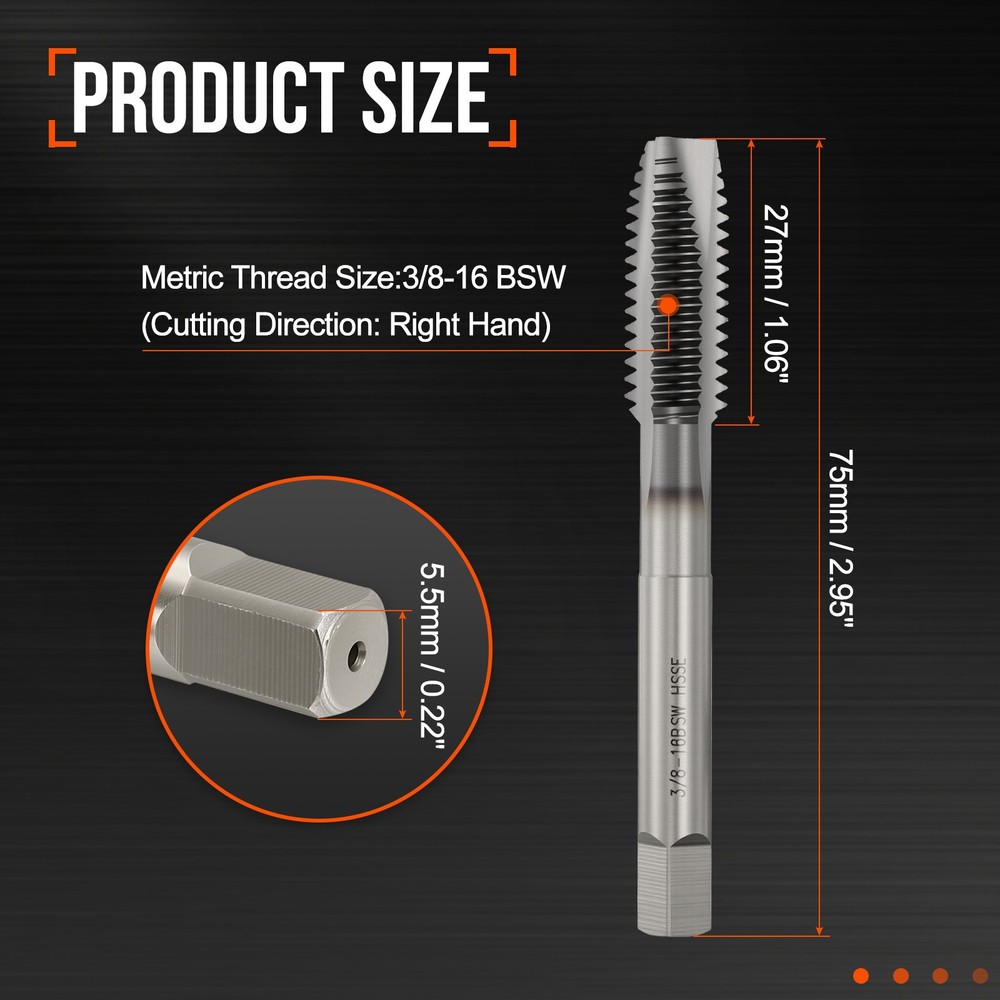 3/8-16 BSW Spiral Point Plug Threading Tap TICN Screw Tapping
