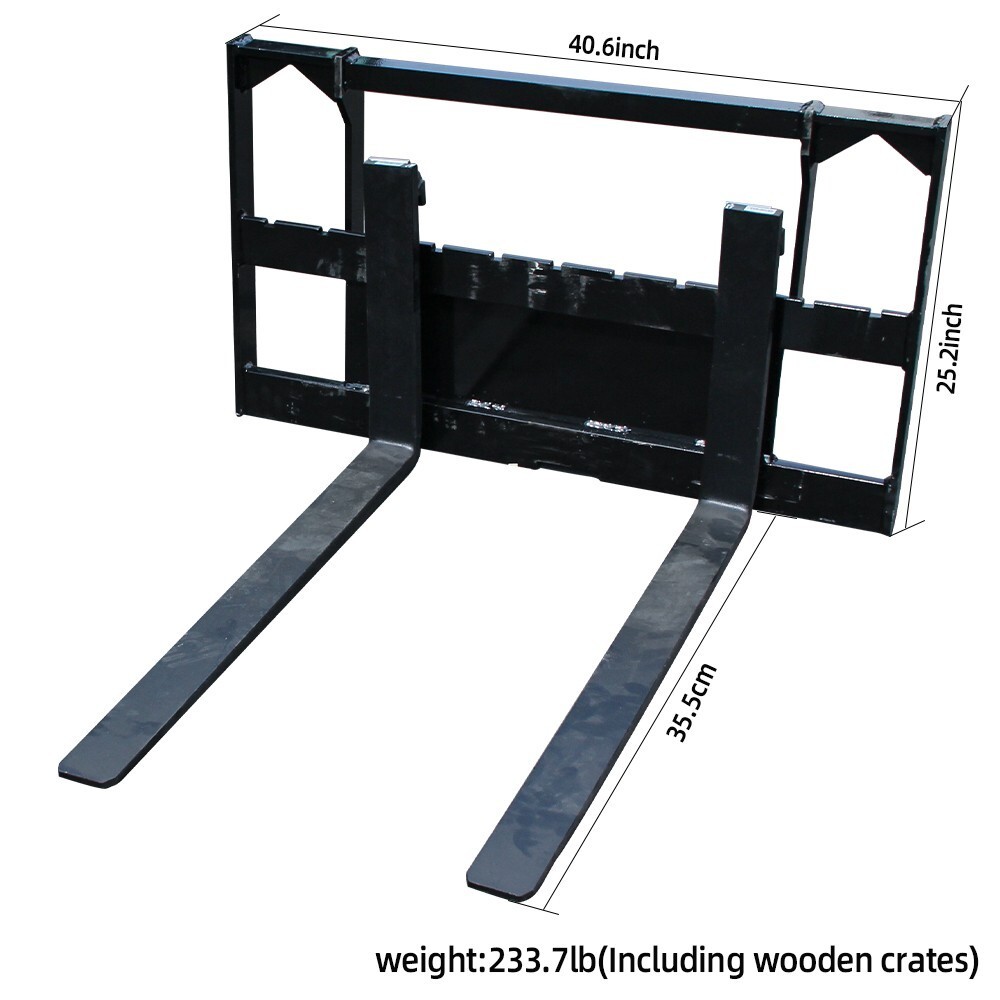 Mini Skid Steer Equuipment 500lbs 35.5" Pallet Fork Tool Industrial Handling