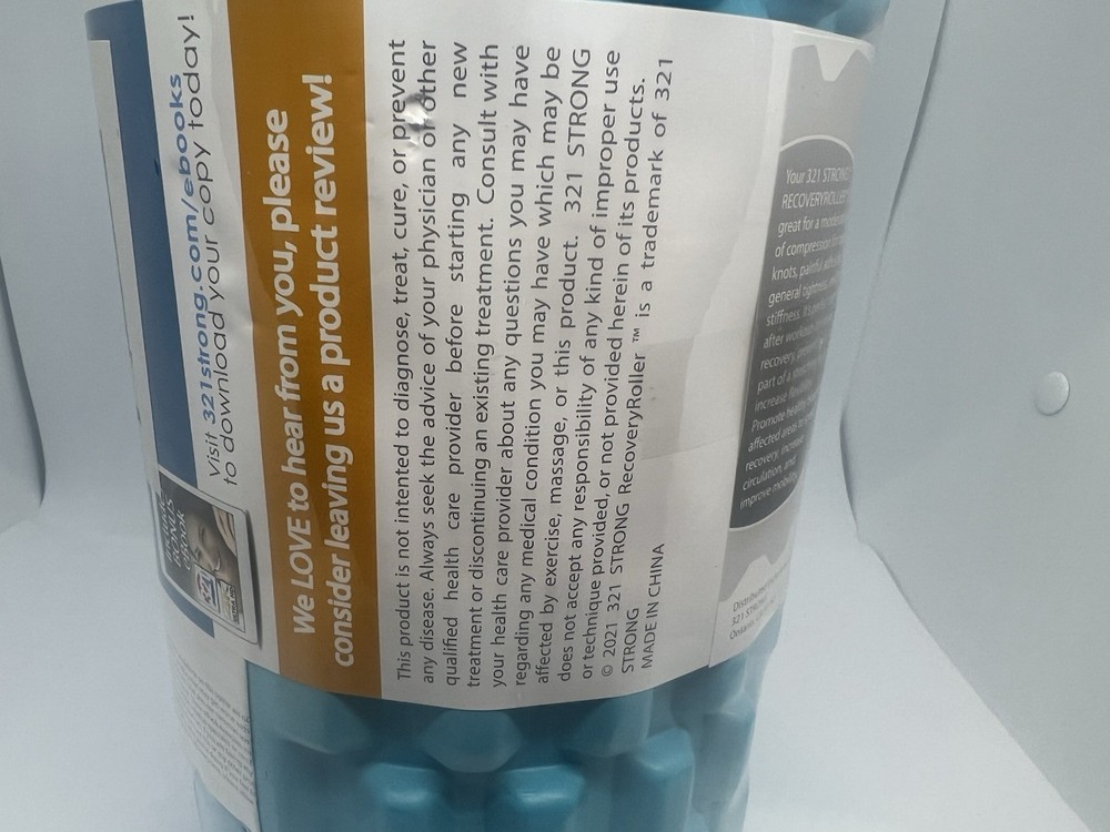 321 Strong Recovery Foam Roller – Medium Density – 13” Aqua Blue