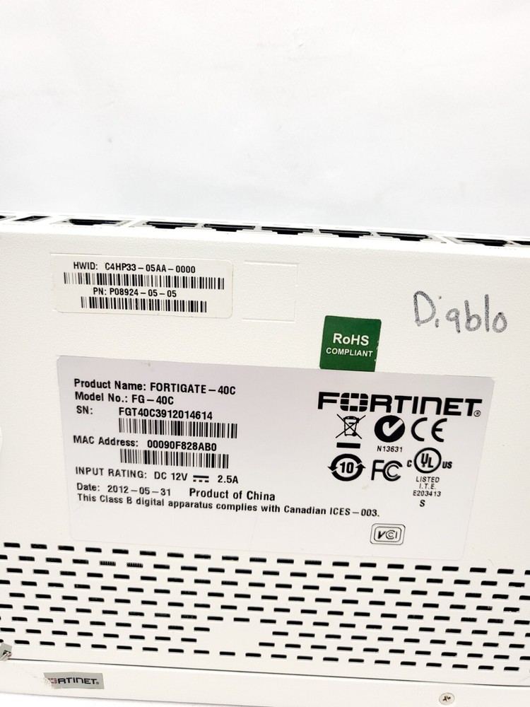 Fortinet Fortigate-40C Firewall FG-40C