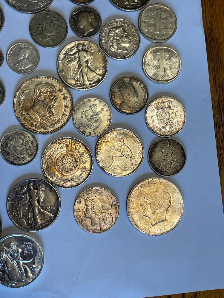 silver coins from around the world