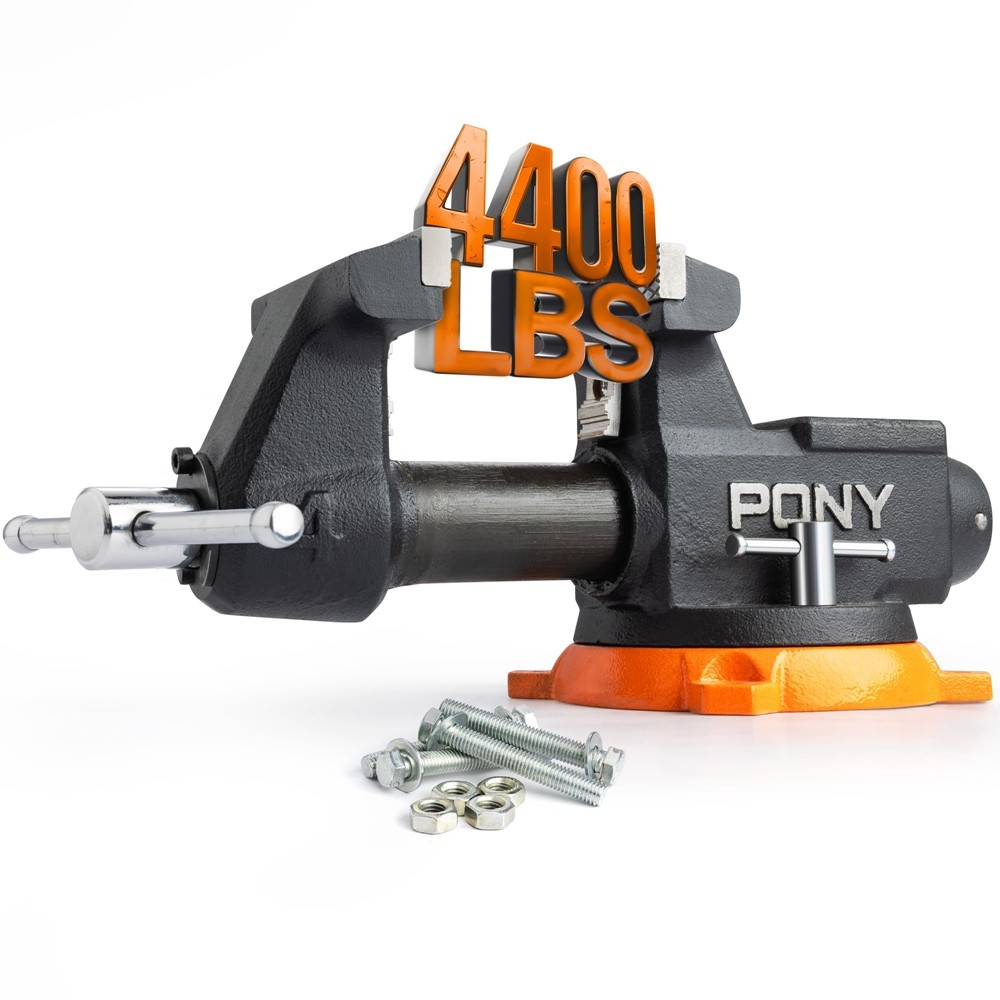 PONY 4“ Heavy Duty Bench Vise 4400LBS Clamping Force for Woodworking Drilling
