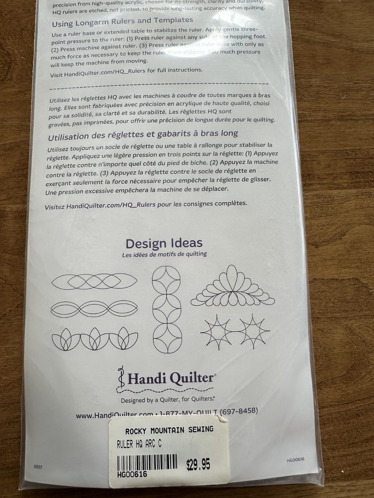 HQ Handi Quilter Arc C Templates NEW