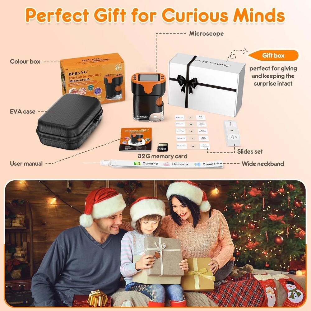Educational Gift: 1000X Handheld Microscope for Ages 4-6