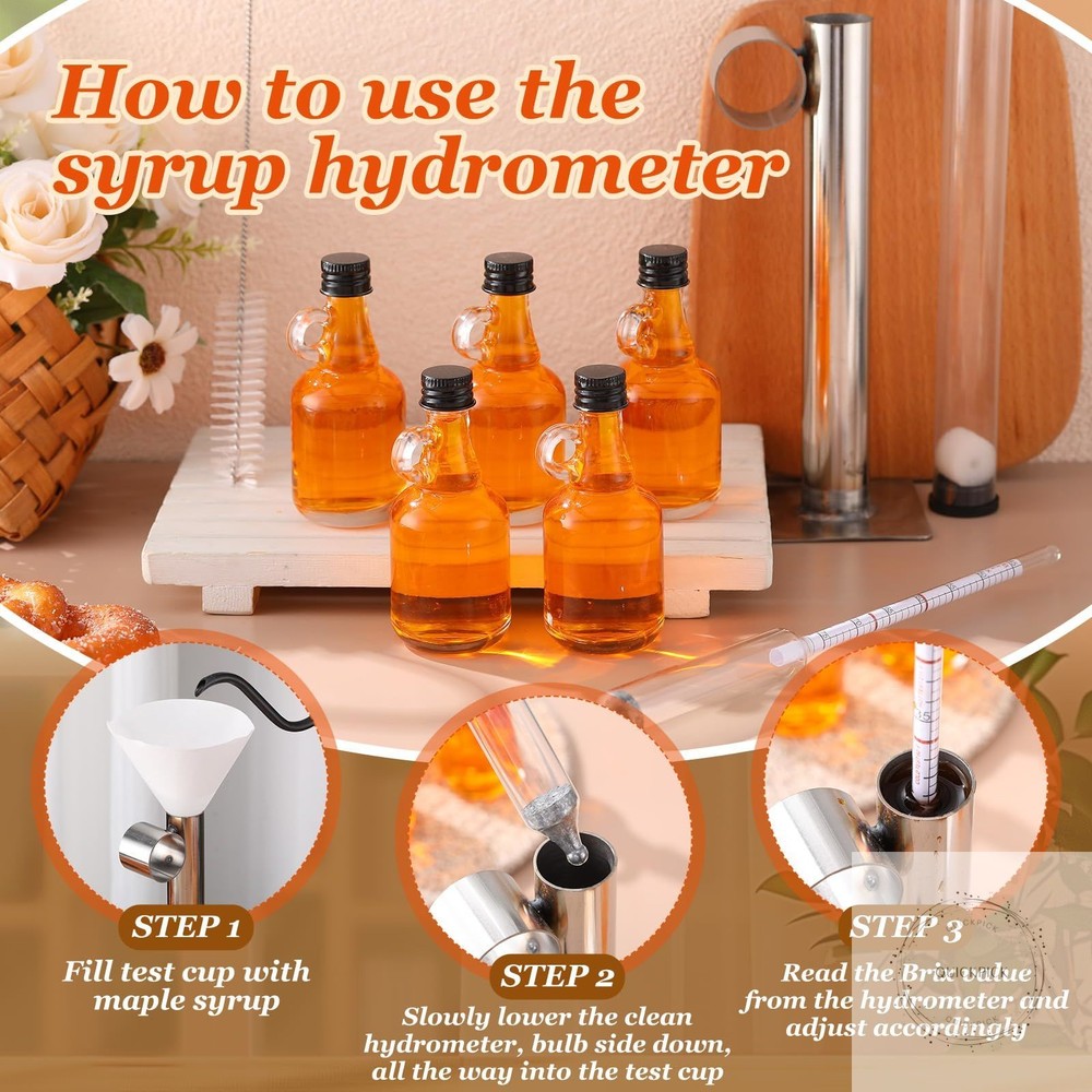 Maple Syrup Hydrometer Test Cup Kit Maple Syrup Density Kit Stainless Steel