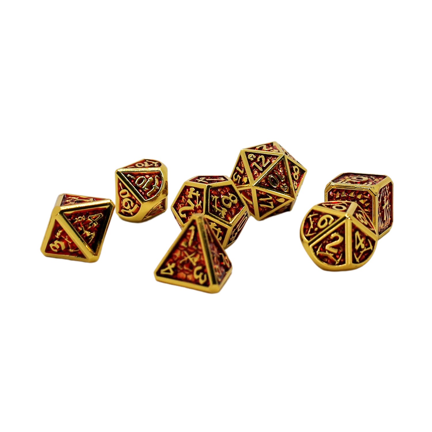 Seven Seas Pirates Metal Red and Gold Dice Set with Display Box
