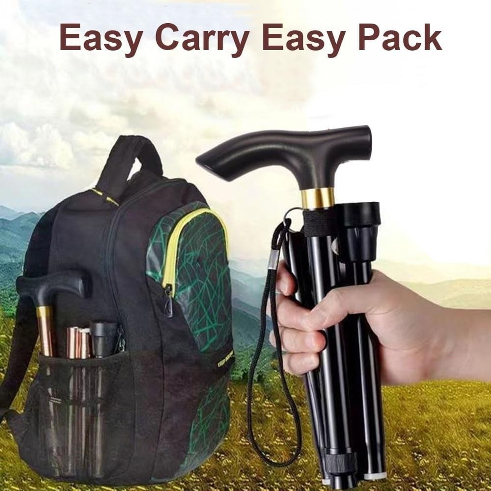 Durable Aluminum Walking Stick - Lightweight, Foldable & Adjustable for Mobility