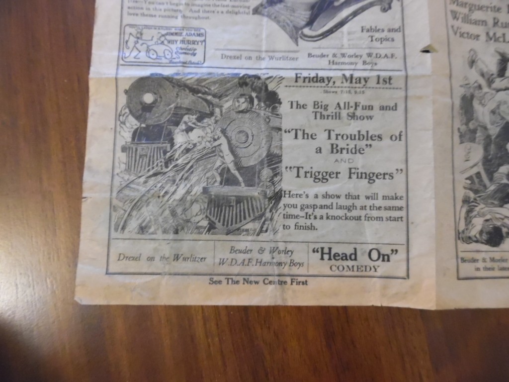 1925 New Centre Theatre Silent Movie Herald Drexel on Wurlitzer Kansas City MO