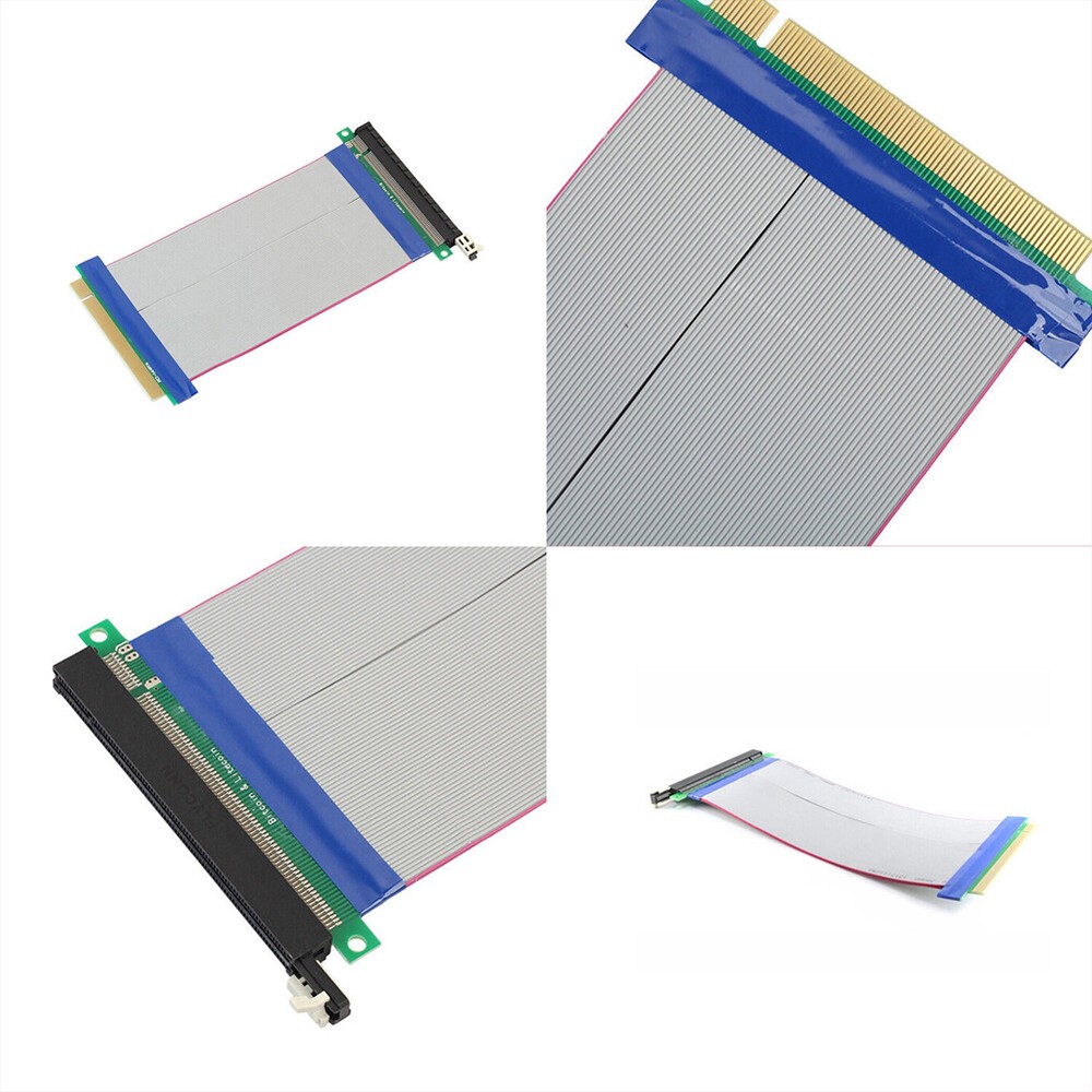 US 1-2 Pc PCI-E Express 16X-16X Power Riser Extender Card Molex IDE Ribbon Cable