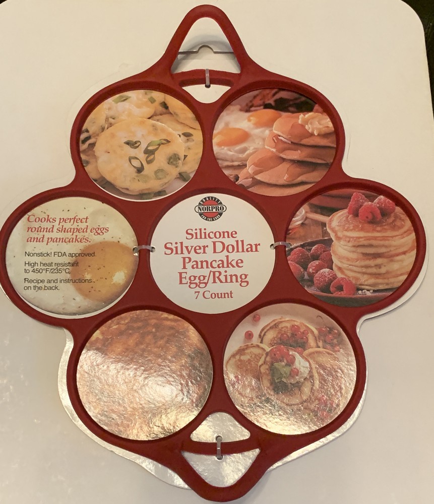 Norpro Silicone Silver Dollar Pancake Egg Rings 7 Count Easy Remove New in Pack