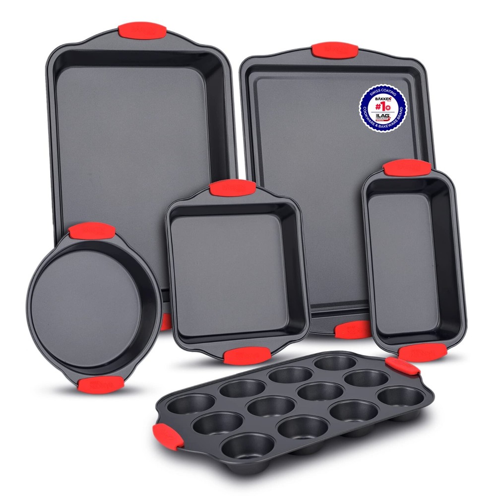 Baking Set – 6 Piece Kitchen Oven Bakeware Set – Deluxe Non-Stick Black Coating