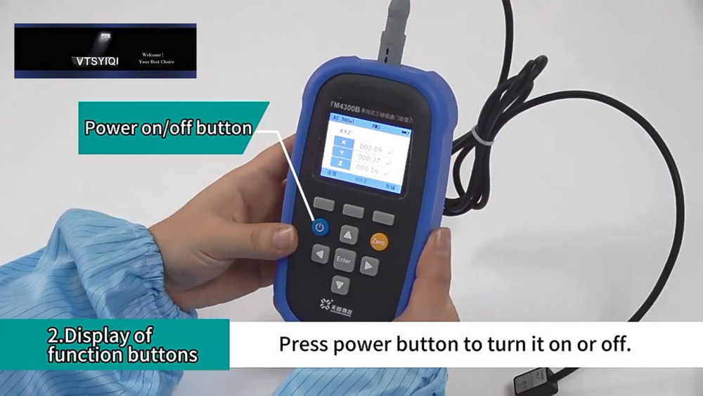 Handheld Triaxial Fluxgate Magnetometer with USB Interface Class 2 Range 0-500μT