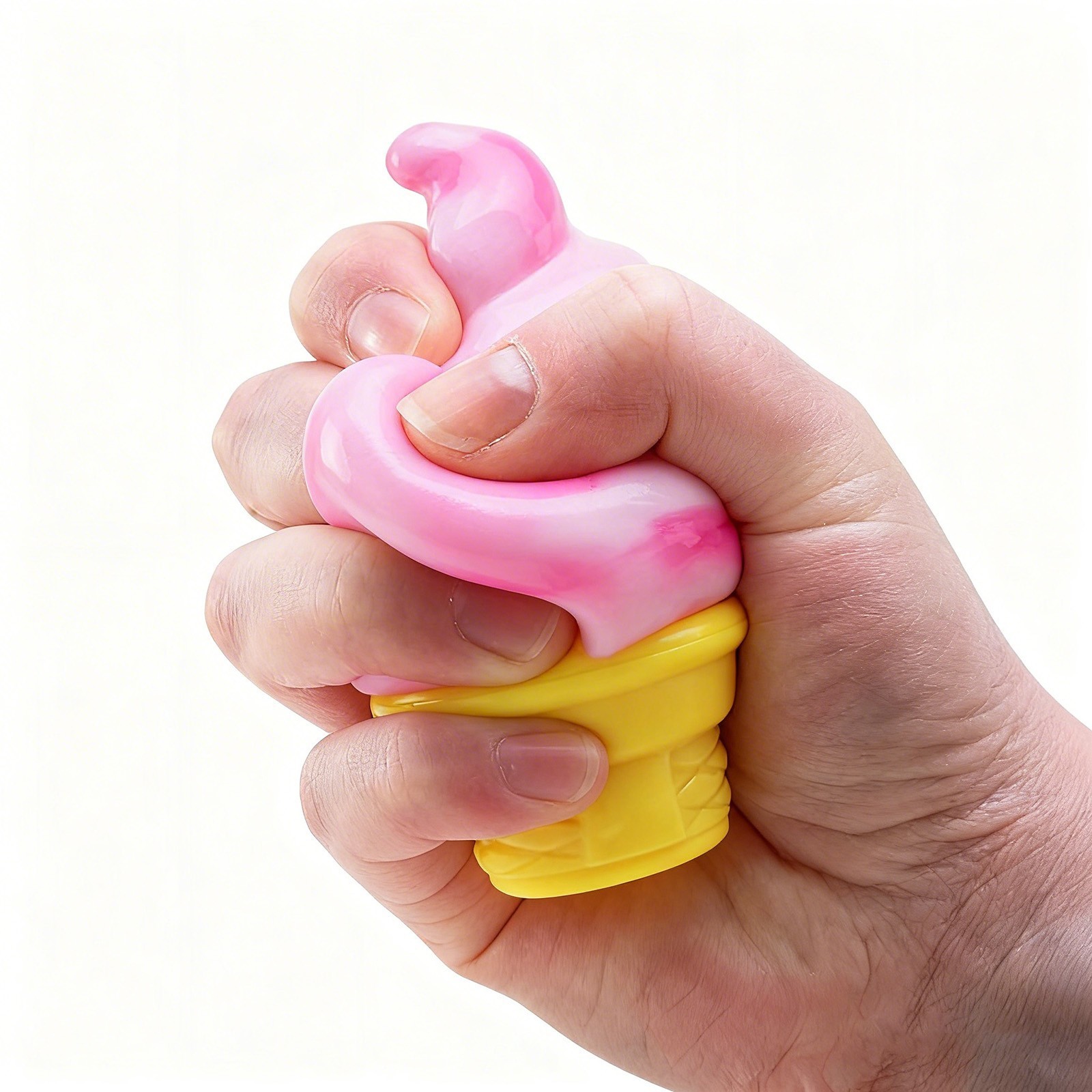 PINK NeeDoh NICE CREAM CONE Ice Cream Swirl Squishy Toy NEE DOH Stress Ball