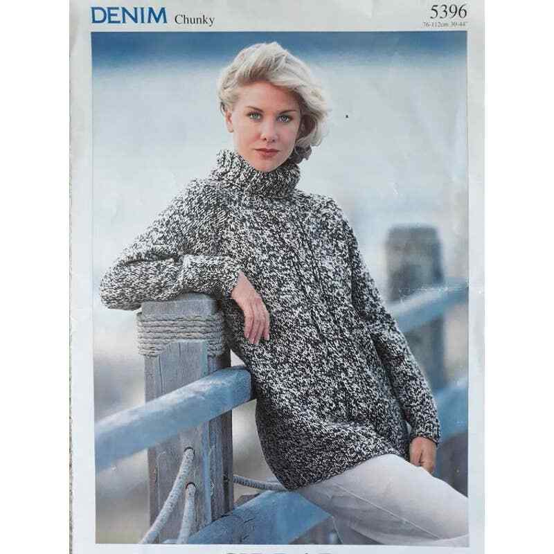 New Sirdar 5396 Chunky Turtleneck Ladies Pullover Sweater Knitting Pattern