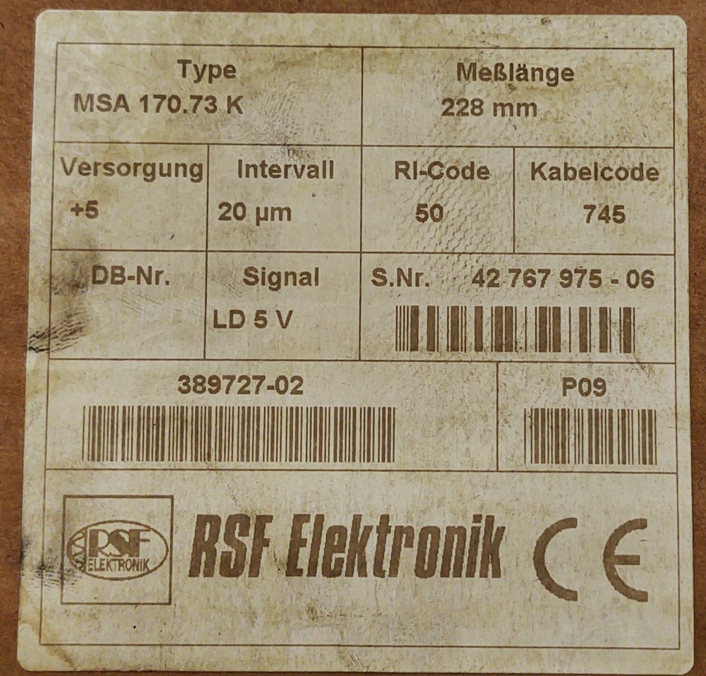 RSF Elektronik 42676975 MSA170.73K Linear Encoder