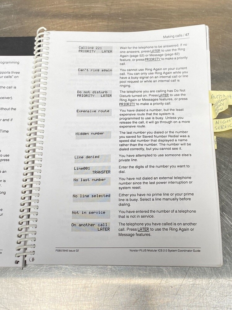 Norstar - PLUS Modular ICS 2.0 System -Users Guide / Instruction Manual