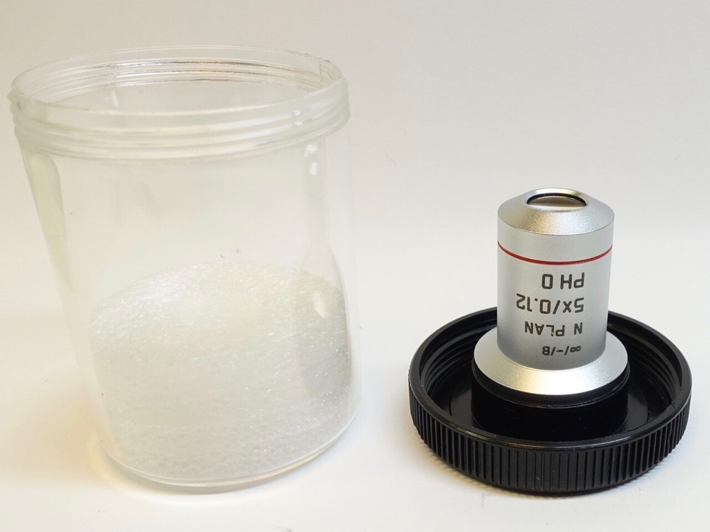 Leica N Plan 5X/0.12 ∞/-/B PH 0 Phase Contrast Microscope Objective; PN 506303