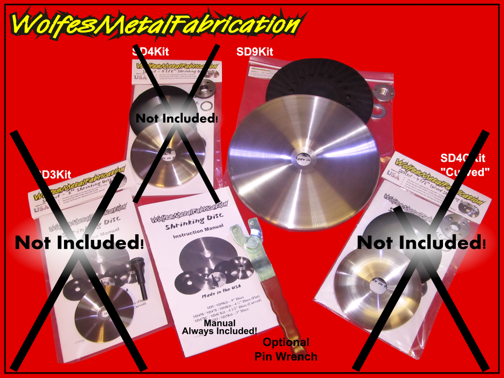 SD9WKit, 9" "Easy Shrink"™ Shrinking Disc Kit & Wrench, grinder wheel shrinker