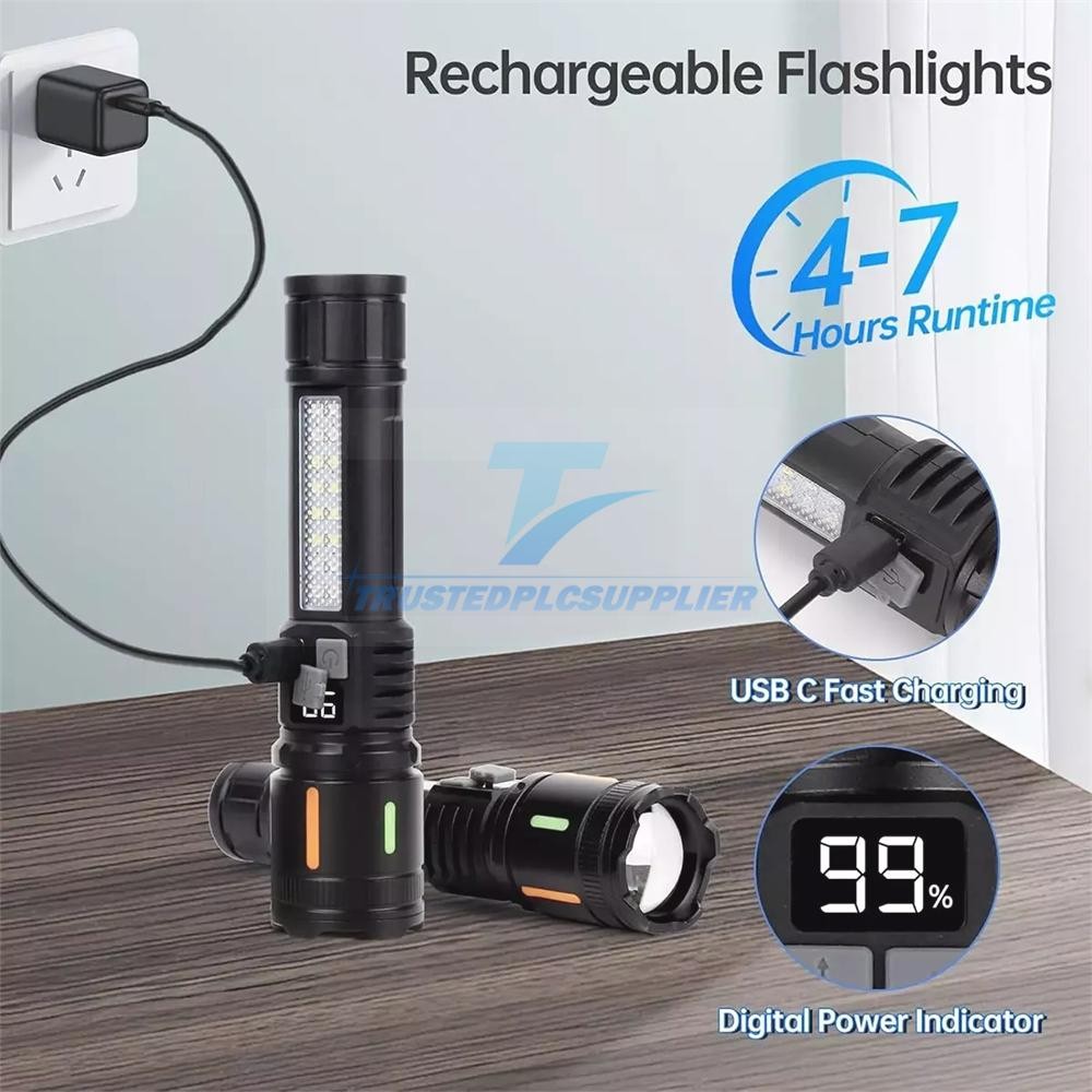 4 x 99000000 Lumens Super Bright LED USB Flashlight Rechargeable Work Light US