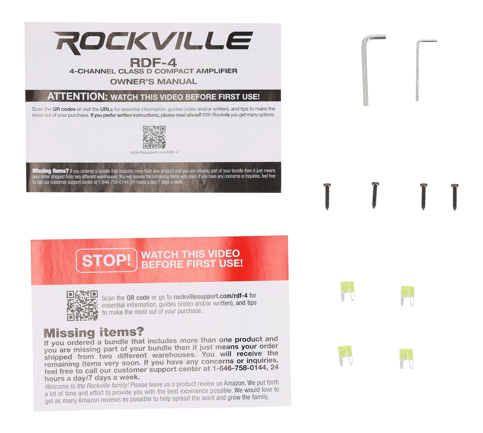 Rockville RDF-4 2800W Peak 700w RMS 4-Channel Car Amplifier, Compact, Efficient