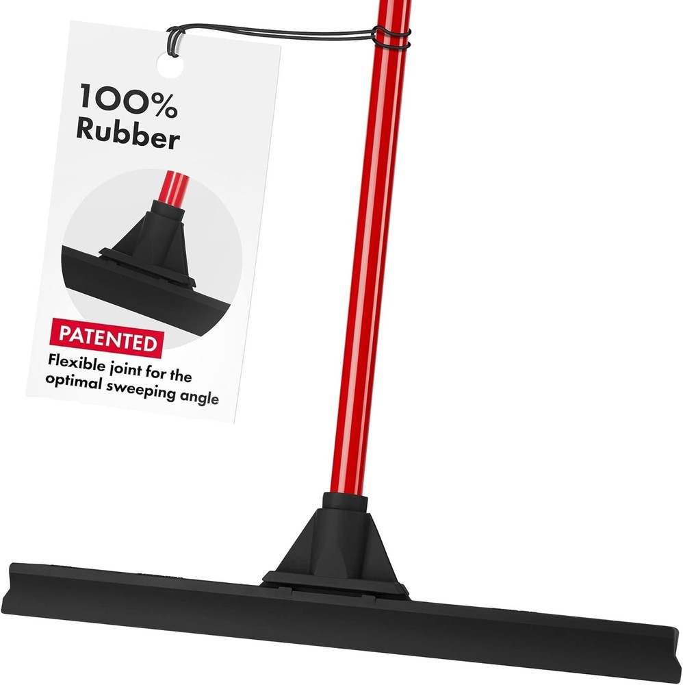 Heavy-Duty Floor Squeee - Lar Wide Blade & Long Handle Profal