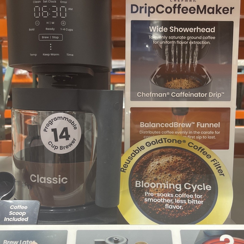 Brand New Chefman Caffeinator Drip Coffee Maker Programmable 1-14 Cups Black
