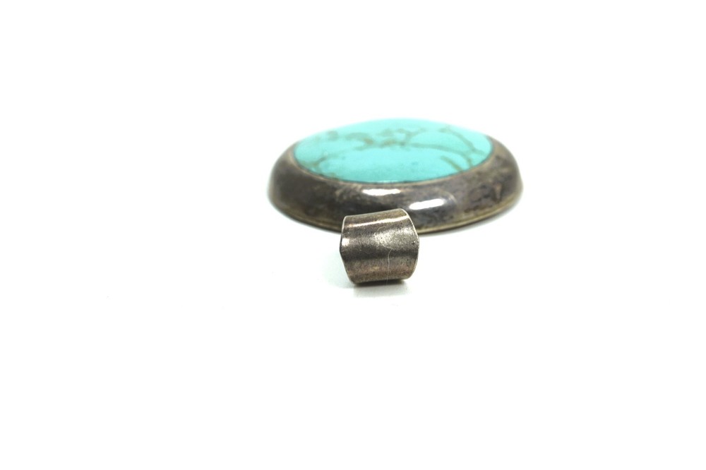 Sterling Silver Mexico Round Turquoise Pendant