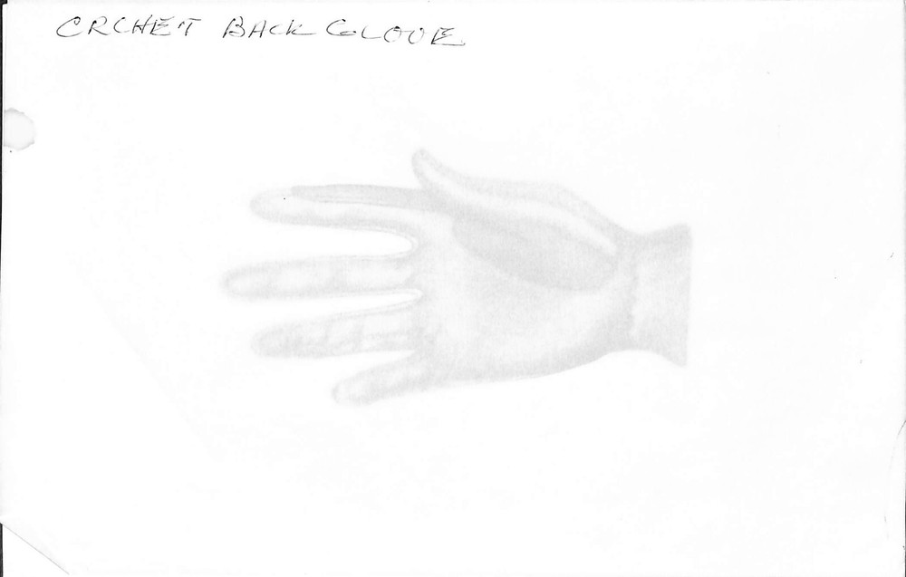 Crochet Back Glove Graphite Drawing