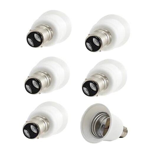 6pcs BA15D to E26/E27 Light Socket Adapter BA15D Light Socket Adapter to