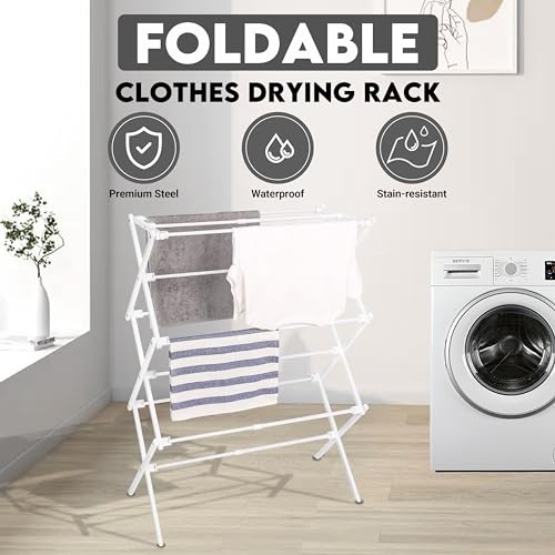 2026 Enhanced Clothes Drying Rack | Foldable Drying Rack Clothing for White