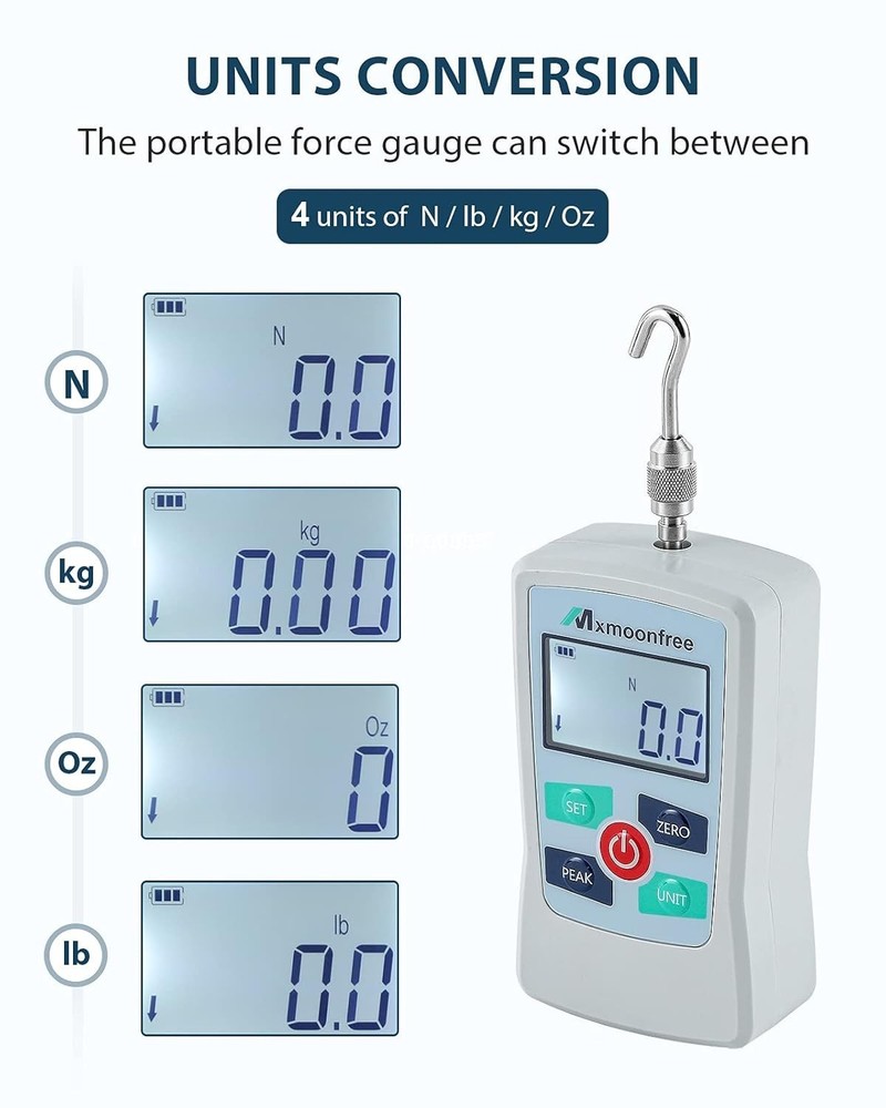 Professional 500N Force Gauge Push Pull Tester - Peak, Auto-Off, Storage Case