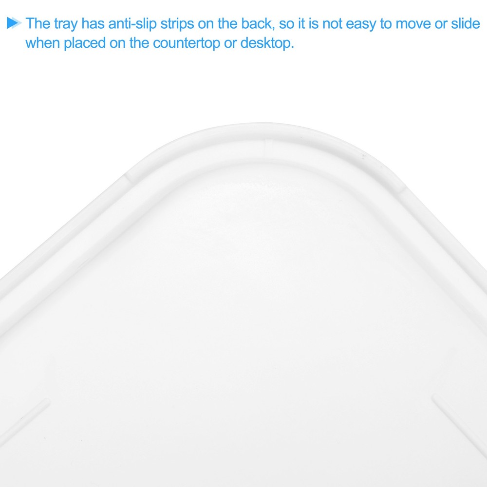 2Pcs 14" x 18" Plastic Fast Food Trays Bulk Rectangular Serving Trays, White