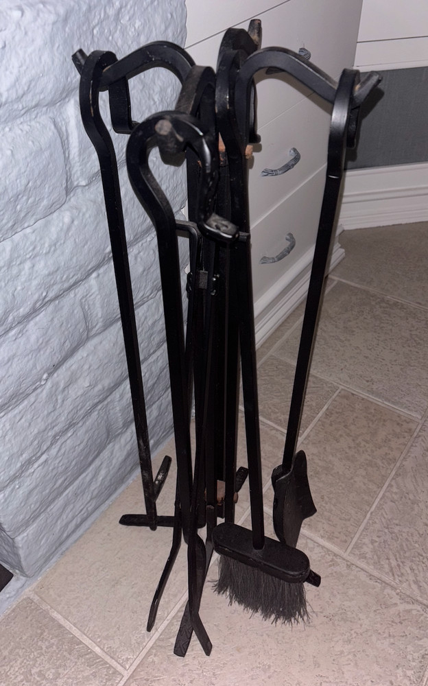 Pilgrim 5 Piece Forged Hearth Fireplace Tools - Matte Black
