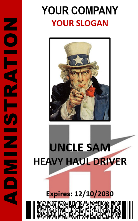 ID CARD HOLOGRAPHIC 100% CUSTOMIZABLE EMPLOYEE COMPANY ID BADGE