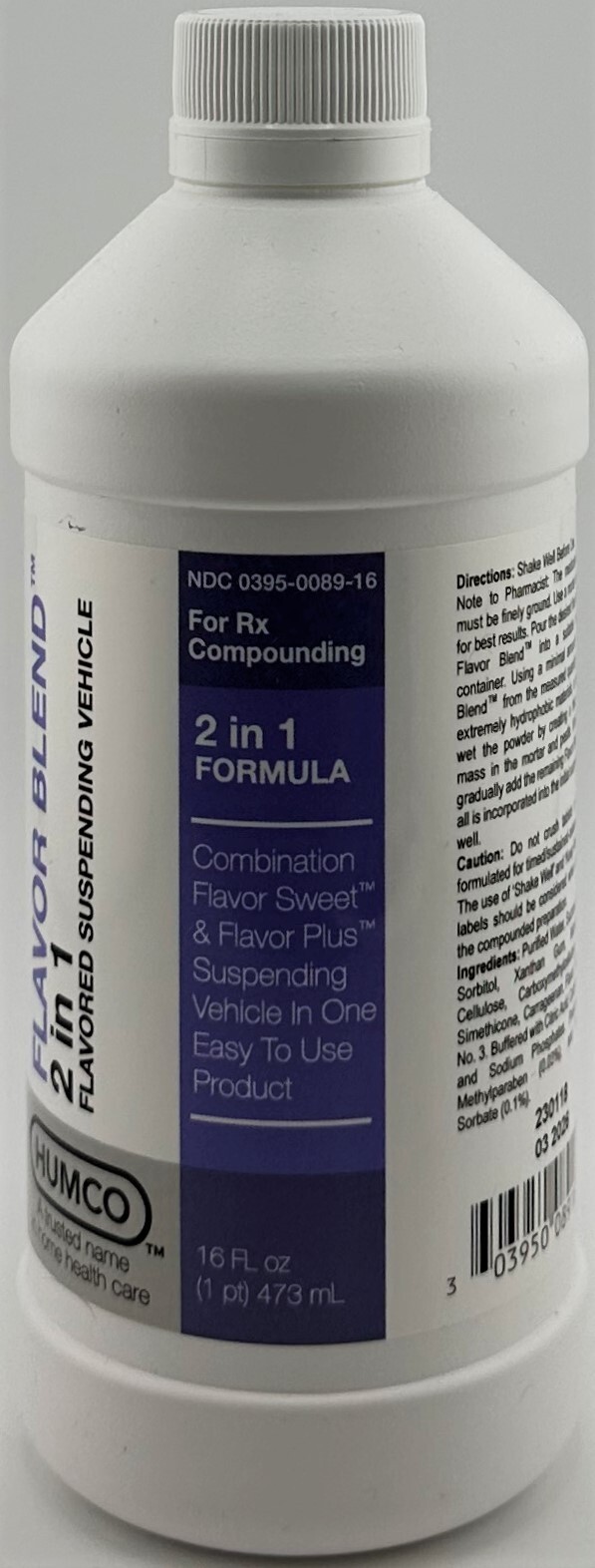 2 Humco FLAVOR BLEND 16 oz FLAVORED PLUS SUSPENDING VEHICLE (2 IN 1) Latest