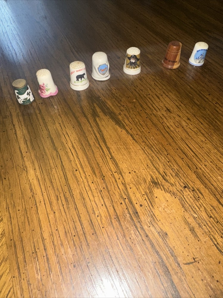 VINTAGE THIMBLES With Display Case Holds 22 Includes 22 Thimbles