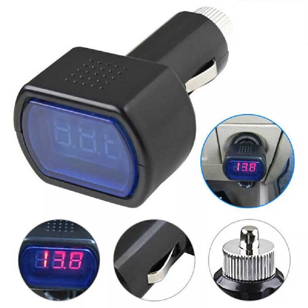 2pcs Car Cigarette Socket LED Volt Battery Voltage Meter Tester Detector 12V/24V