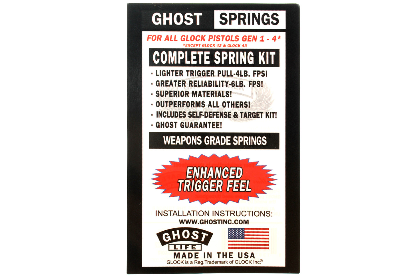 for Glock Ghost Complete Trigger Spring Kit 17 19 21 22 23 26 27 34 35 GEN 1-4